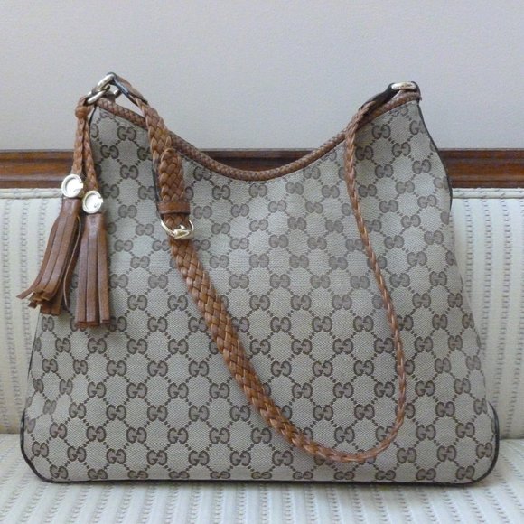 Gucci Handbags - Gucci Monogram Canvas Marrakech Hobo Shoulder Bag